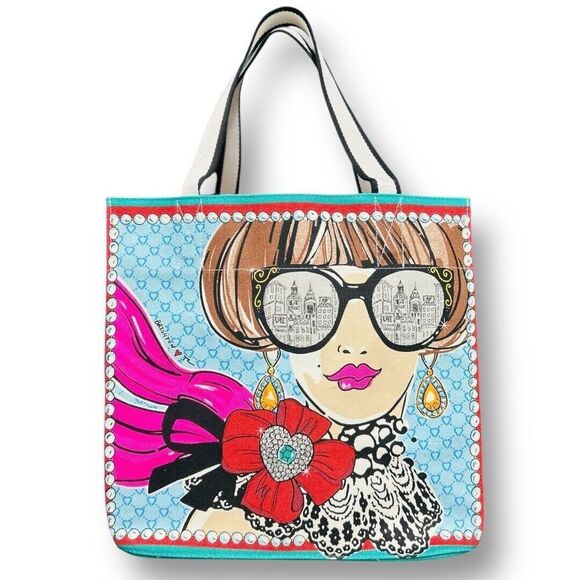 Brighton Tom Clancy Sparkle and Shine Canvas Tote Bag NWT Colorful Chic Shopper - Picture 11 of 12